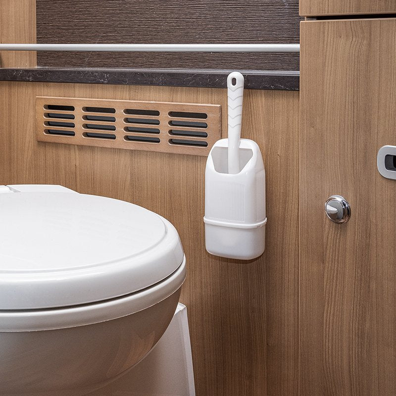 Camping Toilettenbürste Compact  Wandmontage Sicherheitsauffangbehälter Weiß
