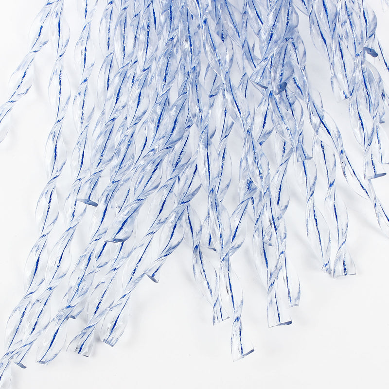 Vorhang Sara, 100% PVC, 60x190 cm, weiß/blau