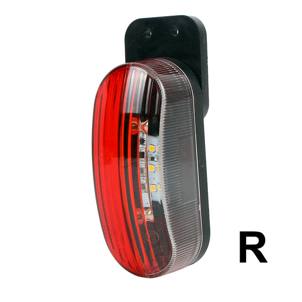 Umrissleuchte LED rot/weiß 98x42x38 mm, 12 Volt, 2 Watt, 6 LED rechts