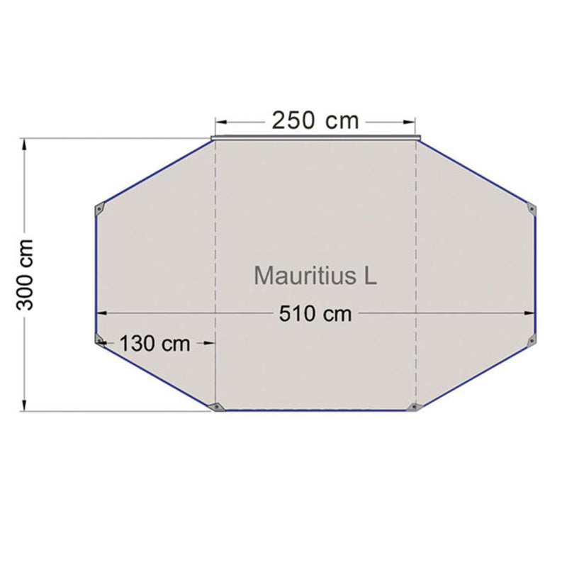 Sonnensegel Sonnenvordach Mauritius Größe M 4,60x3 m inkl. zwei Aufstellstangen