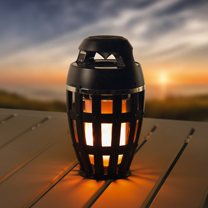 SET 2x Carbest LED Leuchte Flammeneffekt mit Bluetooth Lautsprecher - Akku Lampe