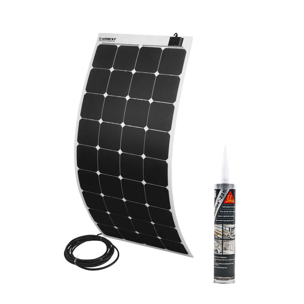 Power Solarpanel Flex 160 Watt Solarmodul 12 V inkl. Sikaflex Dichtmasse weiß
