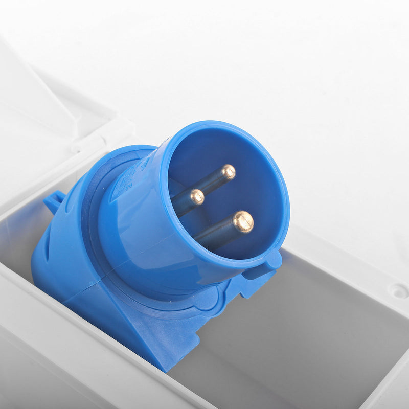 CEE Aussensteckdose weiß Spritzwasser geschützt 200-250V, 16A, 3 polig Wohnwagen