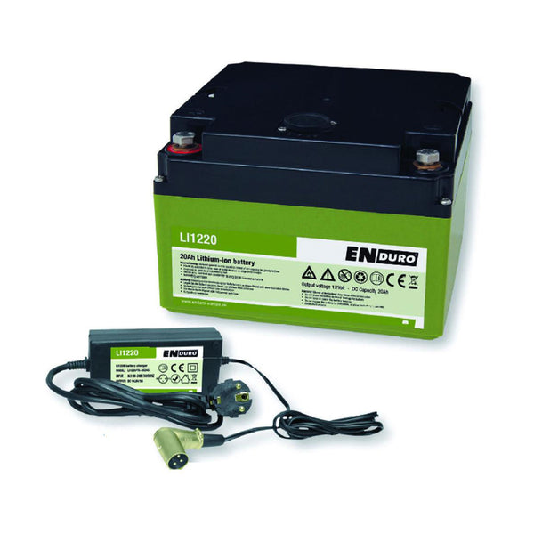 Lithium-Ionen Akku Batterie LI1220 20Ah LiFePO4 mit Ladegerät für Rangierhilfen