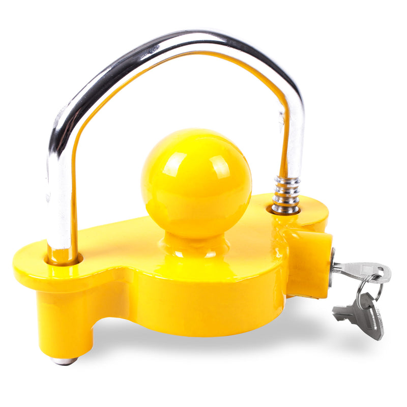 Anhängerkupplungsschloß mit Bügel, gelb, 50 mm