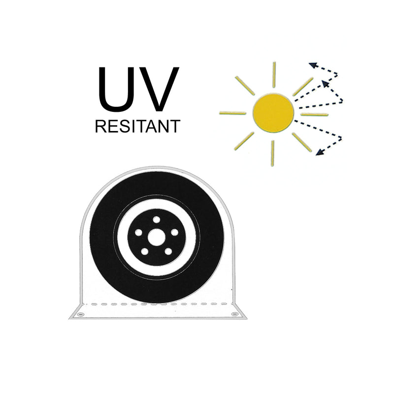 4x Wohnwagen Radabdeckung grau UV Schutz Polyestergewebe mit Anker Ösen