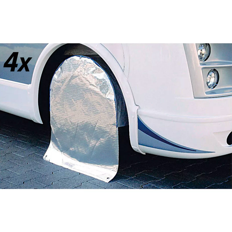 4x Radschutzhülle Alu reflektierend 69cm 16" Wohnwagen Wohnmobil Radabdeckung