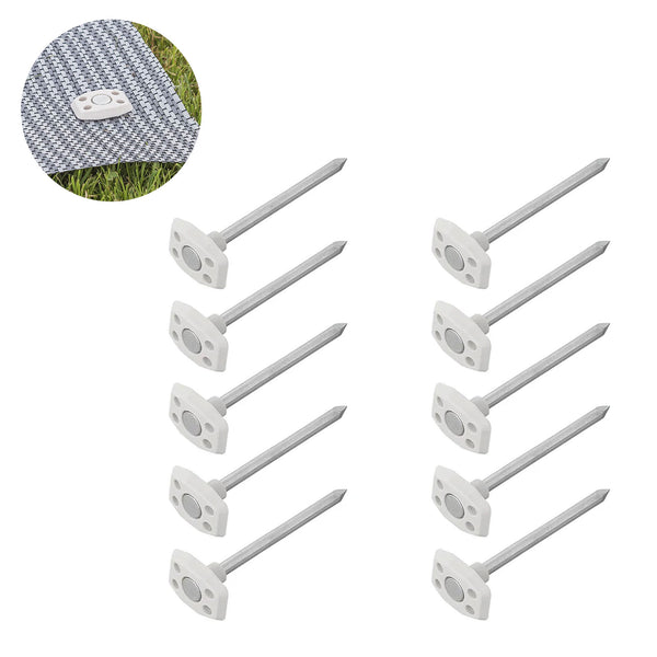 10er Set Metall Heringe für Bodenplane Zeltbodennagel Erdnägel Ø6 mm, 10 cm lang