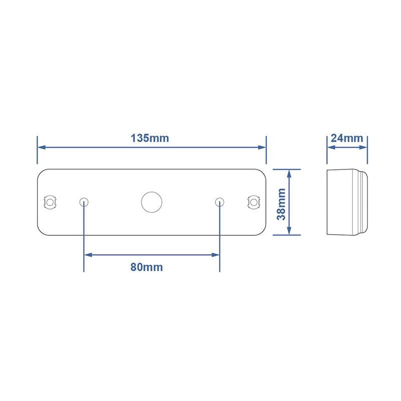 Rückleuchte 12/24V 3 Funktionen 135x38mm LED mit Halter schwarz – Hochwertige LED Beleuchtung