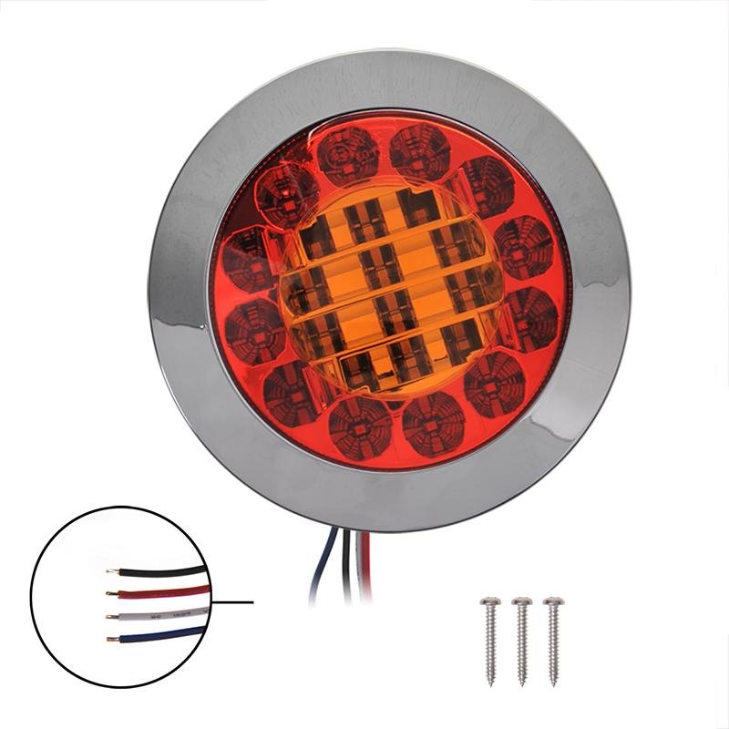 2x Rückleuchte 3 Funktionen 122mm 24LED chrom – Hochwertige LED Beleuchtung