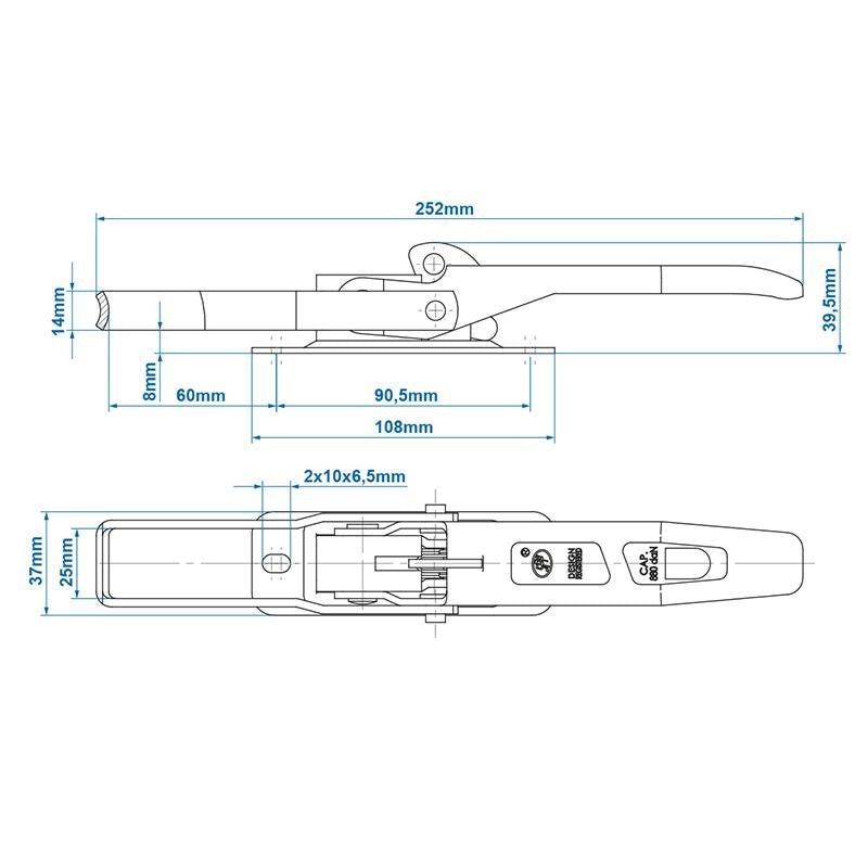 2er Set SPP ZB-05AA Exzenterverschluss – Dekra-geprüft, 880 daN (880 kg) Zugkraft