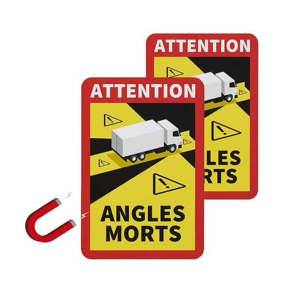 2x Magnetschild Toter Winkel / Angles Morts Warnung Hinweisschild Wohnmobil LKW