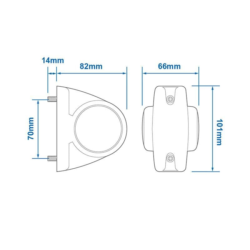 Umrissleuchte 12/24V rot/weiß 101x82mm LED – Hochwertige LED Beleuchtung