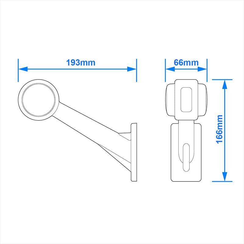 Umrissleuchte 12/24V rot/weiß 166x193mm LED links – Hochwertige LED Beleuchtung