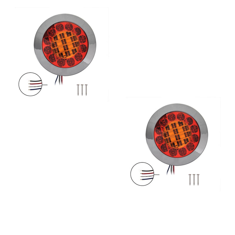 2x Rückleuchte 3 Funktionen 122mm 24LED chrom – Hochwertige LED Beleuchtung