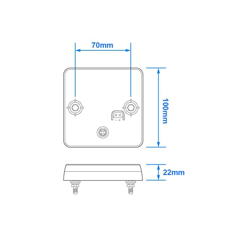 Rückleuchte 12/24V 4 Funktionen 100x100mm LED – Hochwertige LED Beleuchtung