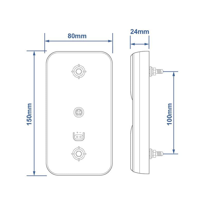 Rückleuchte 12/24V 4 Funktionen 80x150mm LED – Hochwertige LED Beleuchtung