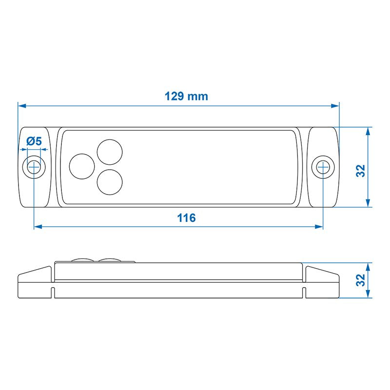 Positionsleuchte 12/24V weiß 126x30mm LED – Hochwertige LED Beleuchtung