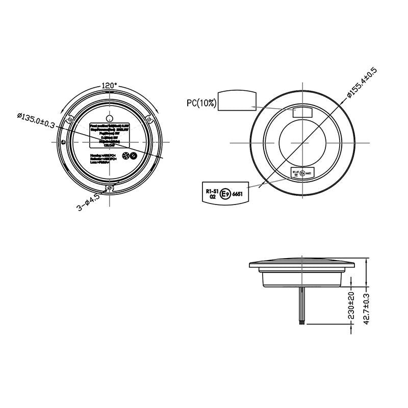 Rückleuchte 3 Funktionen 122mm 24LED chrom – Hochwertige LED Beleuchtung