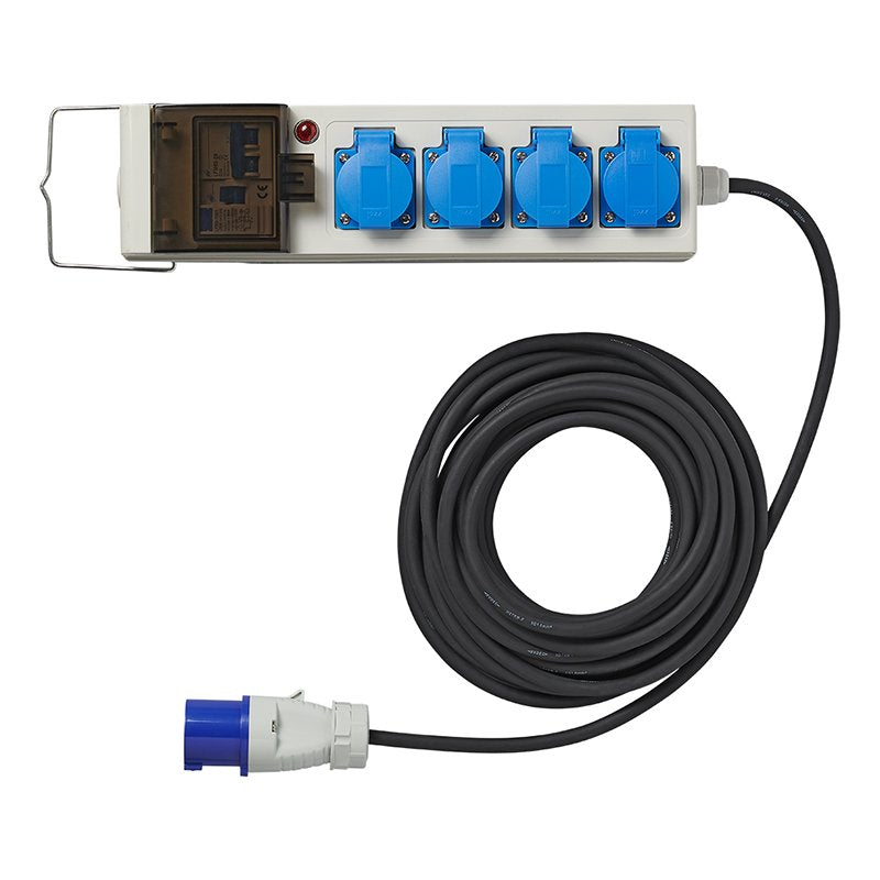 Zelt Steckdose CEE 10M 3x2,5mm² mit FI USB 3x Schuko Dachzelt Steckdosenleiste