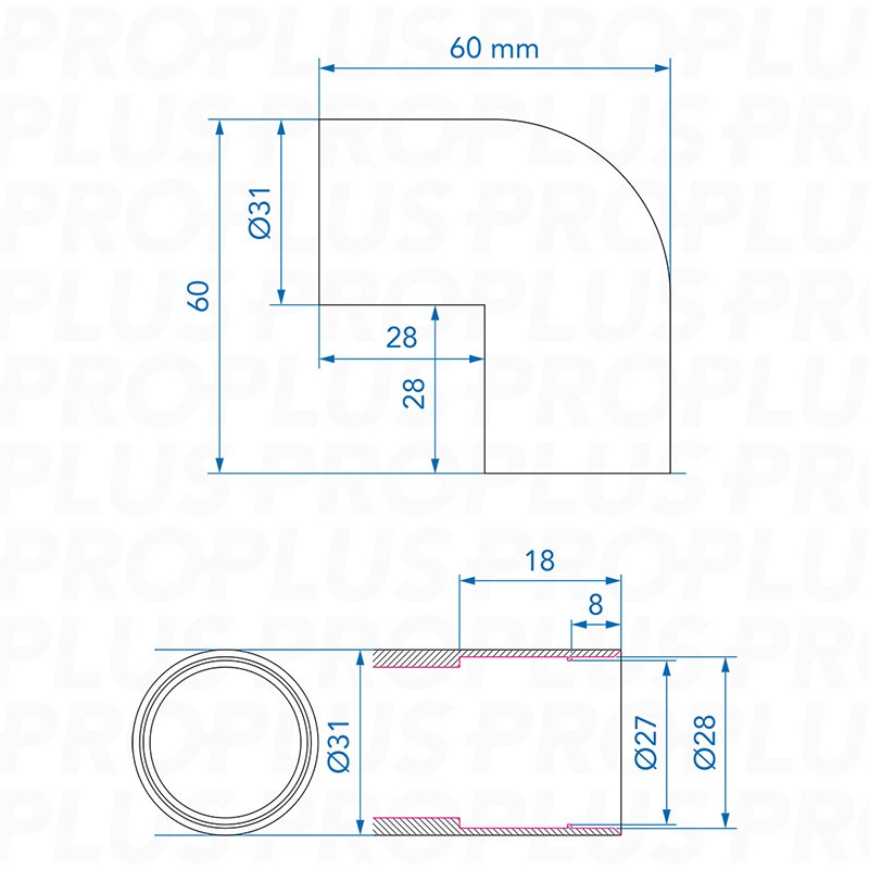 Abwasser-Rohr Winkel 90° – Steckverbindung, Ø28 mm, für Wohnmobil & Boot