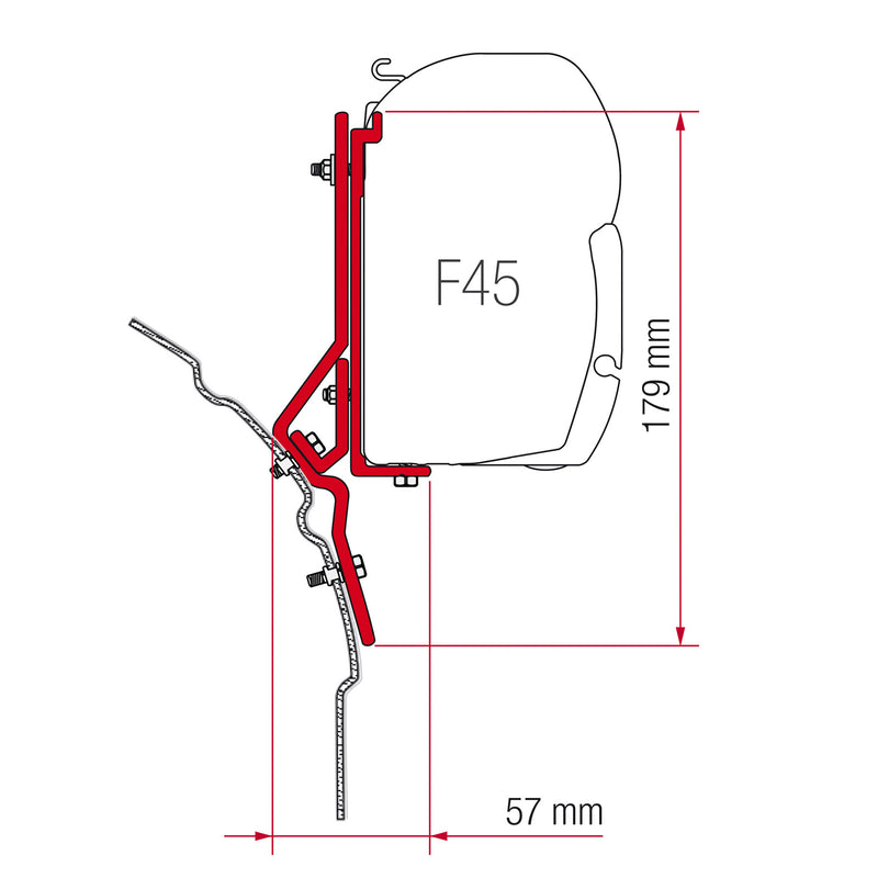 Befestigungskit Fiamma F45 Markise für VW Transporter T4 1994 - 2003 + Sika 522