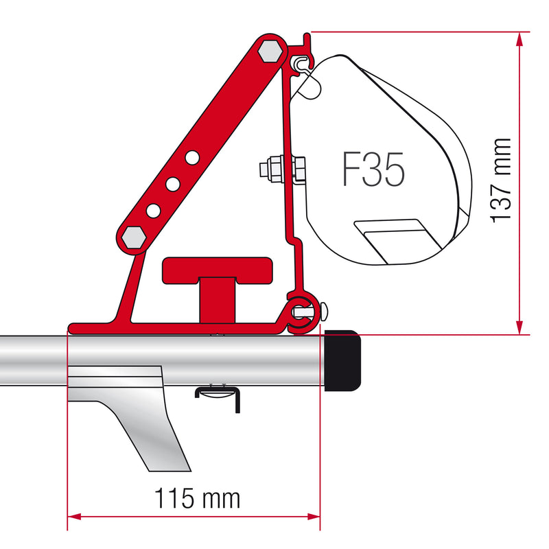 Befestigungskit für Fiamma  Kit Auto F35 F45 | passend für Caddy Kangoo Berlingo