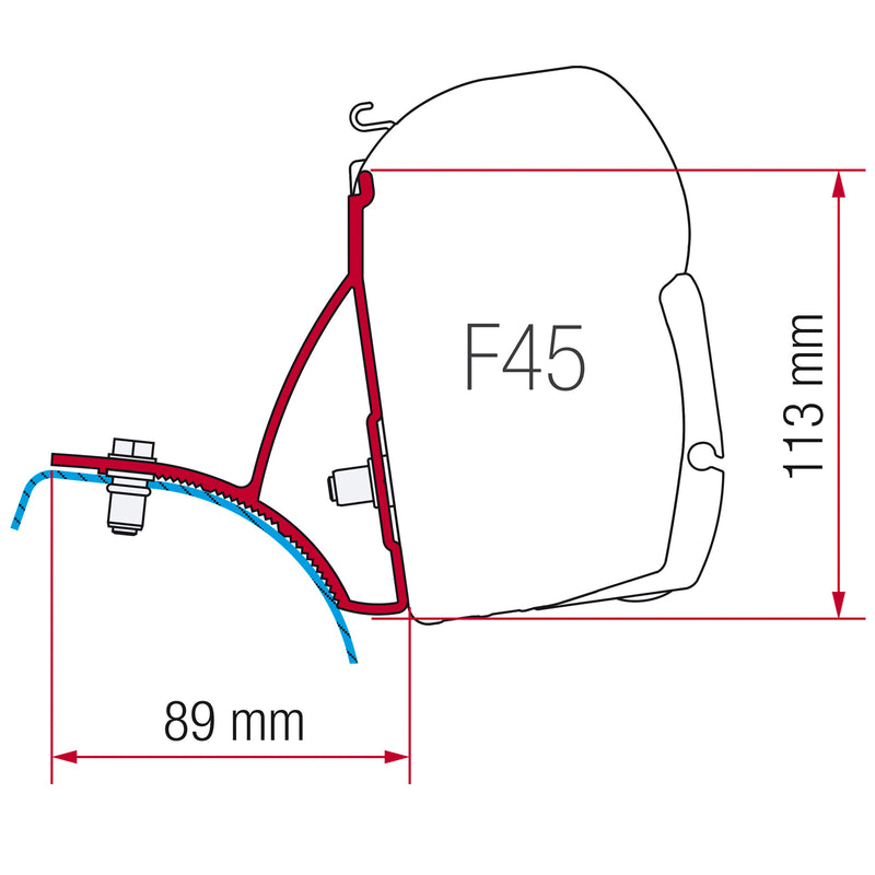 Befestigungskit Fiamma F45 Markise für Opel Vivaro 2001-2015 + Sika 522