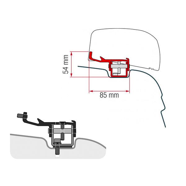 Befestigungskit für Fiamma F40 Van | passend für VW T5/T6 | kein Bohren |