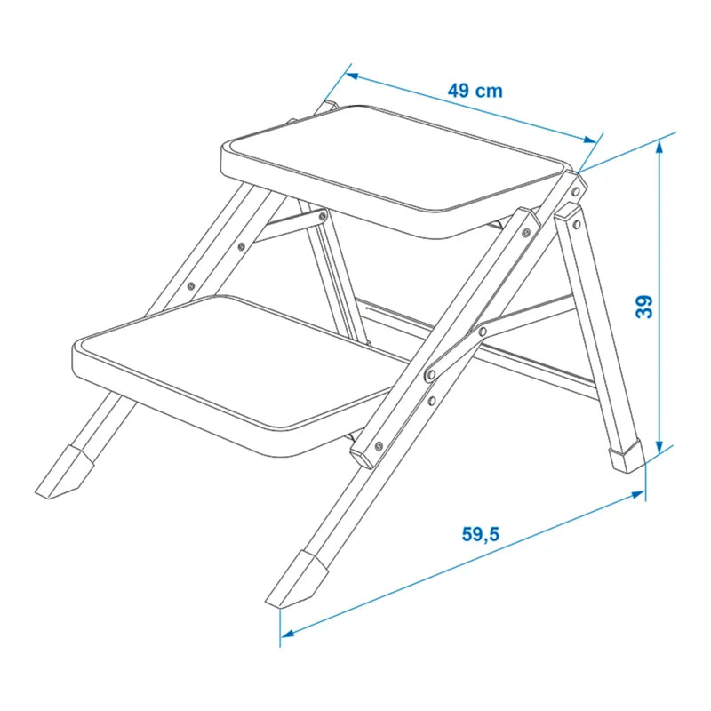 Doppeltrittstufe faltbar bis 150KG, gummierte Stufen, Einstieghilfe Wohnwagen