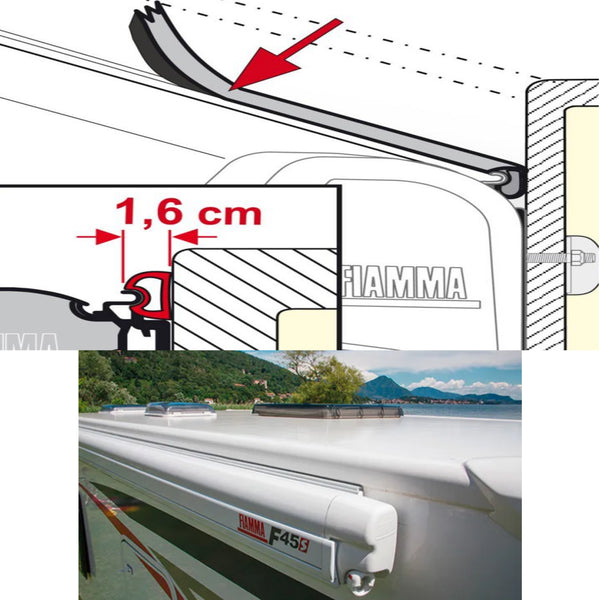 3 Meter Fiamma Dichtband Rain Guard S für Markisen WEIß Regenrinne Dichtband