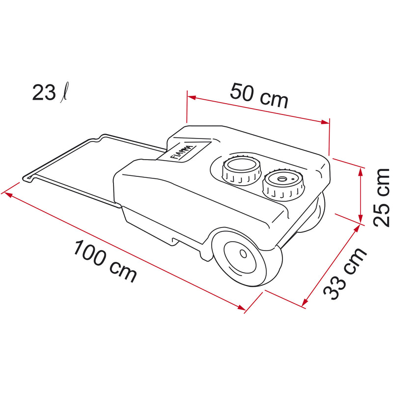 Fiamma Abwassertank Rolltank 23 Liter grau rollbar Grauwassertank Brauchwasser