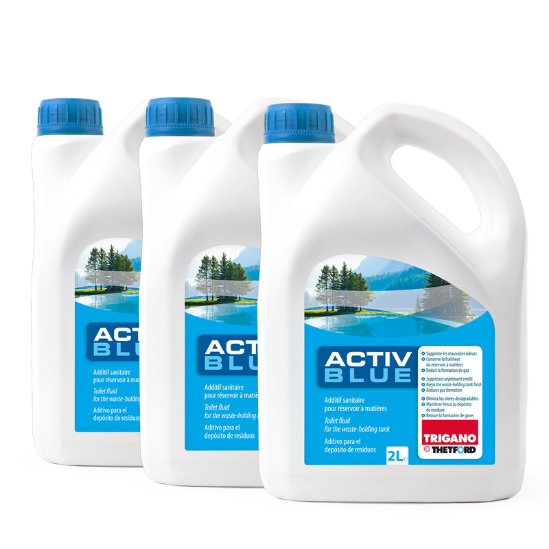 3x Thetford Activ Blue 2L Toiletten Zusatz für den Abwasserbehälter