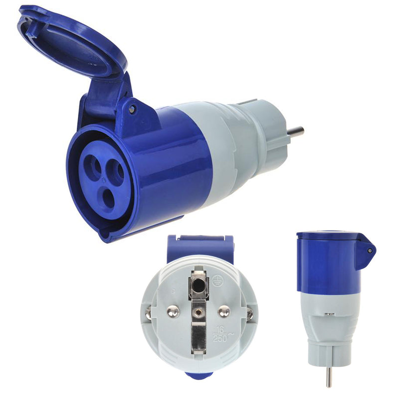 CEE Adapter Schuko auf CEE 200-250V, 16A, 3polig, 12 cm, Ip44