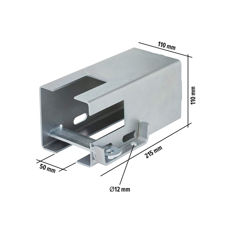 Anhänger Kastenschloss 110x110mm verzinkt inkl. Rund Schloss Diebstahlsicherung