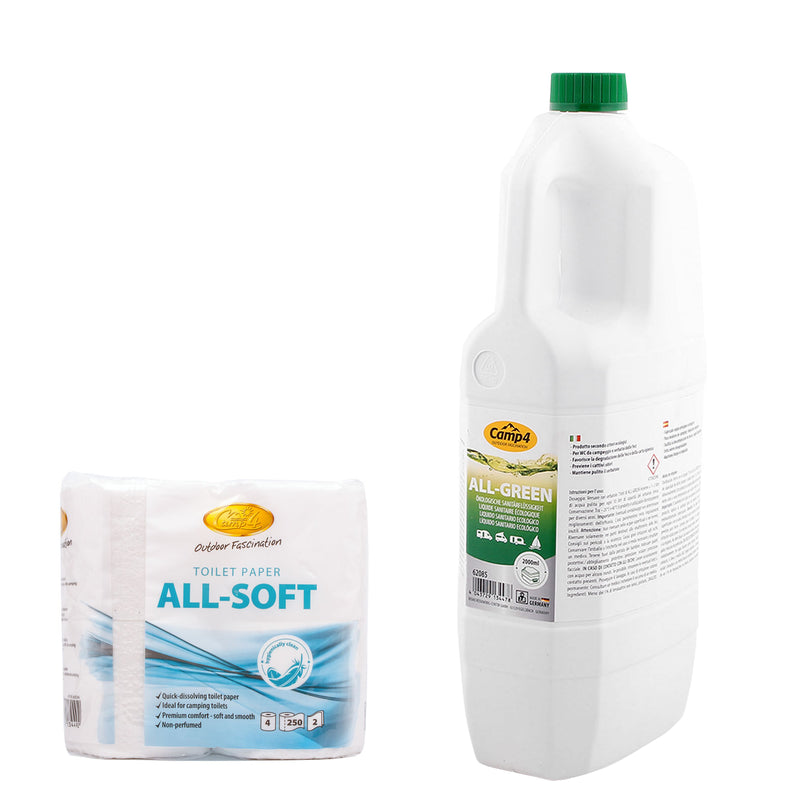 Camp4 All Green Öko Toilettenflüssigkeit 2 L, Abwassertank + Allsoft