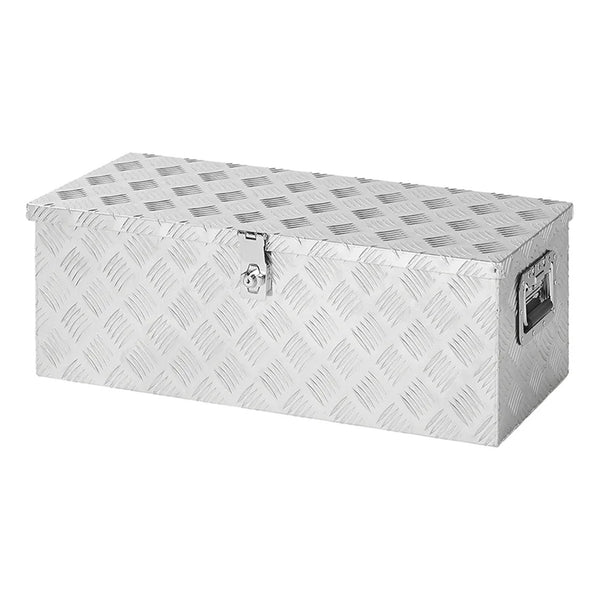 Alubox Werkzeugbox Anhänger Transportkiste Aufbewahrungsbox Alukiste 76x32x27cm