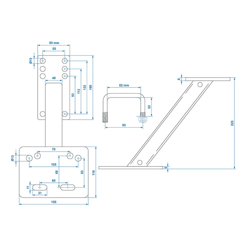 Universal Reserveradhalter aus verzinktem Stahl – Sicher & Robust für alle Anhänger