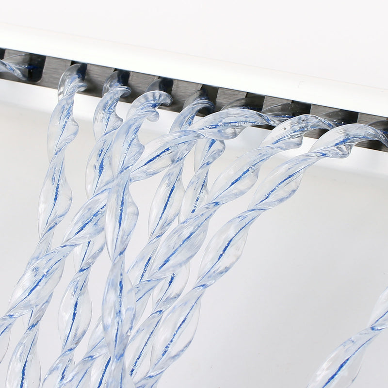 Vorhang Sara, 100% PVC, 60x190 cm, weiß/blau