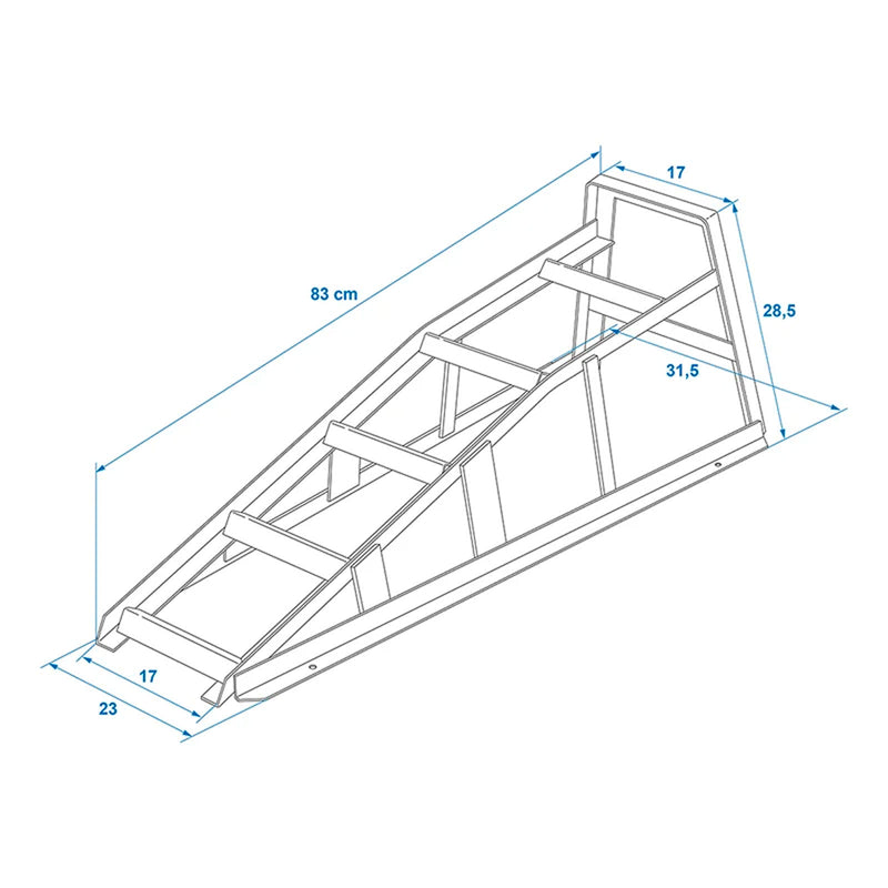 2x Auffahrrampe 1000Kg Stahl Auffahrkeil PKW Wohnmobil Rampe, Spurbreite bis 17cm