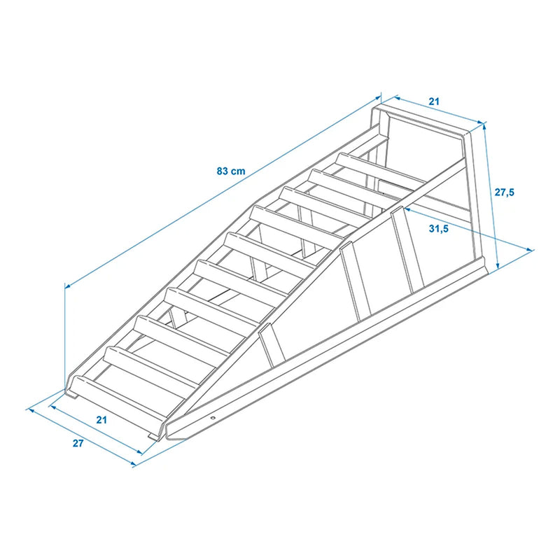 Auffahrrampe 1250Kg Stahl Auffahrkeil PKW Wohnmobil Rampe, Spurbreite bis 21cm