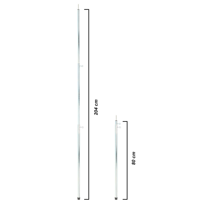 Aufstellstange für Sonnensegel 204 cm 3-geteilt stahlverzinkt