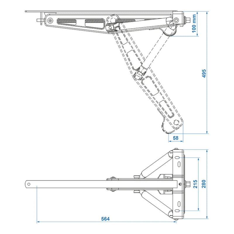 2x Universelle Ausdrehstütze , 2200 kg Stütze Caravan 597x280x497mm Kurbelstütze