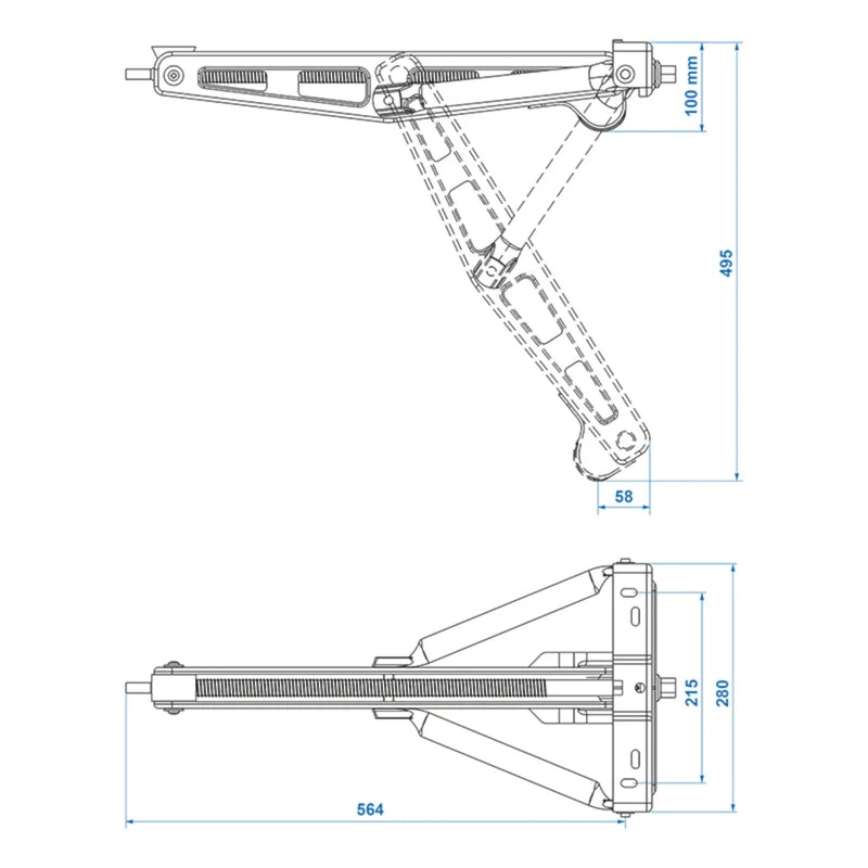 Universelle Ausdrehstütze bis 750 kg Stütze Caravan 567x280x495mm Kurbelstütze