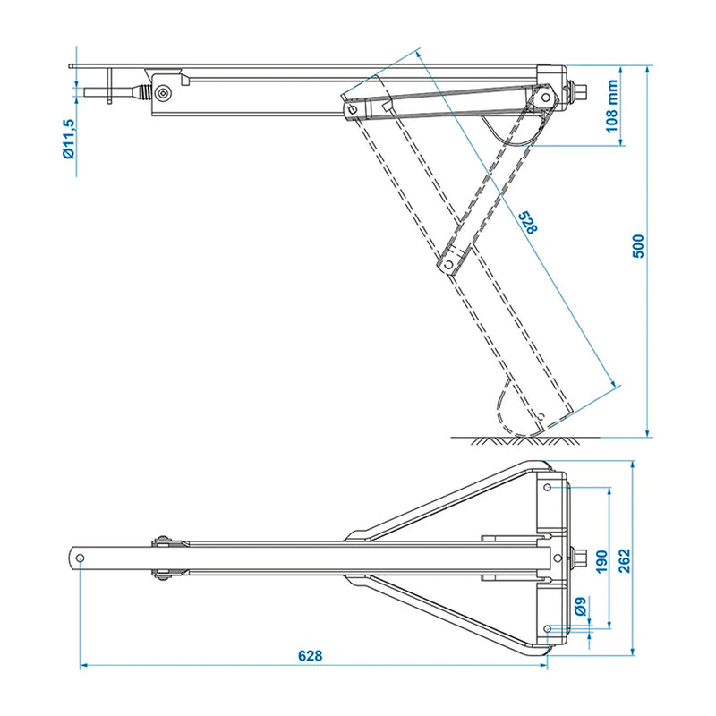 Supporto spin-out universale 4x, supporto da 3200 kg per caravan 605x260x500mm per manovella