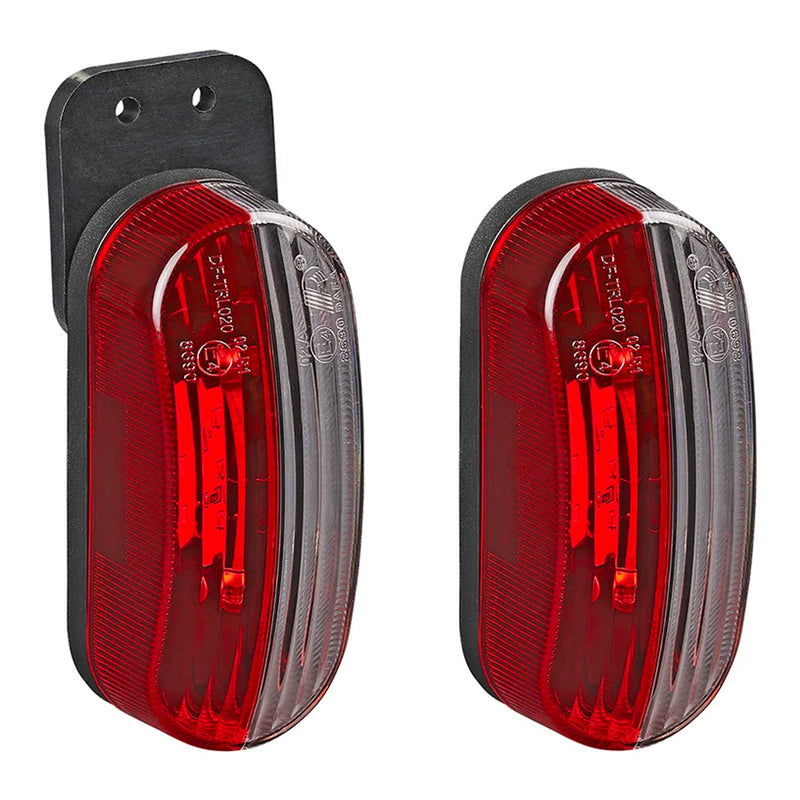 Umrissleuchte LED rot/weiß 98x42x38 mm, 12 Volt, 2 Watt, 6 LED rechts