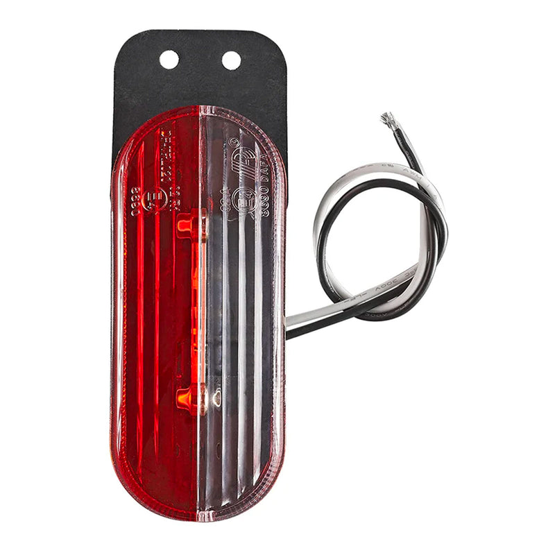 Umrissleuchte LED rot/weiß 98x42x38 mm, 12 Volt, 2 Watt, 6 LED rechts