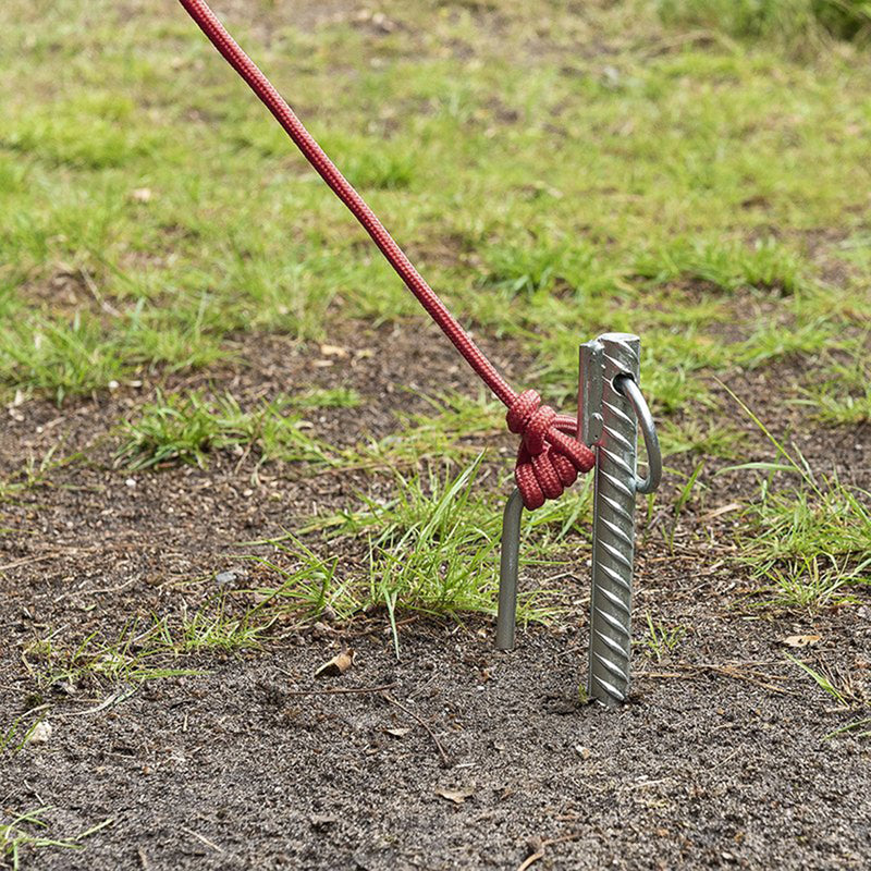 2x Bodenanker | Sturmanker | Set | 4cm | Ø18mm | Stahl | mit Öse & Haken