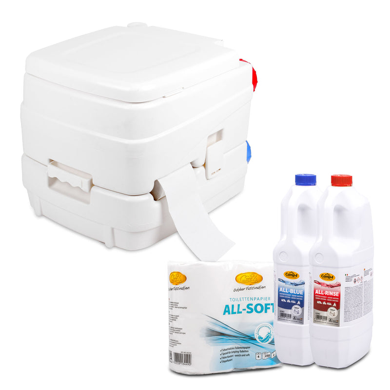 Camp4 Campingtoilette - Set inkl. Toilettenpapier und Toilettenzusatz