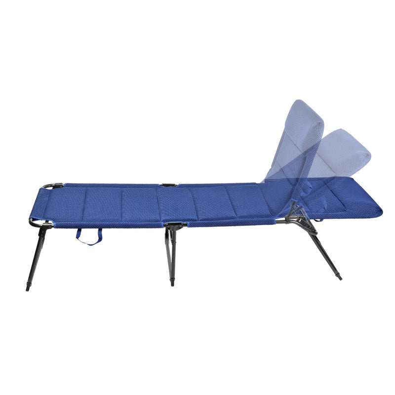 2x Via Mondo Campingliege Set "Grande Azul" 3 fach verstellbar Alu Rahmen comfortabel stabil